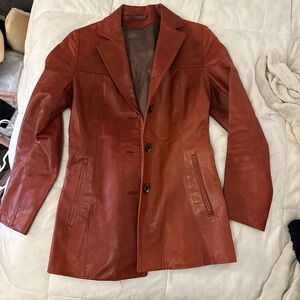 Burnt orange leather jacket